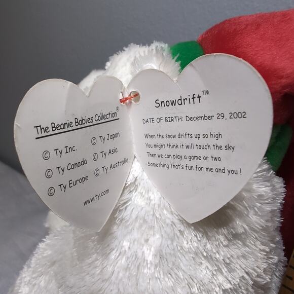 Ty Beanie Babies Snowdrift Bear Toboggan Penguin 2003 Christmas w/tags - Picture 9 of 16